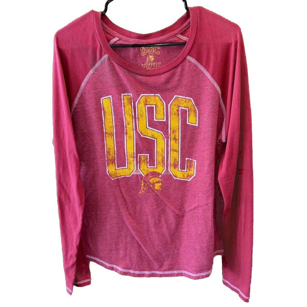 USC Trojans Authentic Apparel Women XL Long Sleeve Shirt Crew Neck Pullover